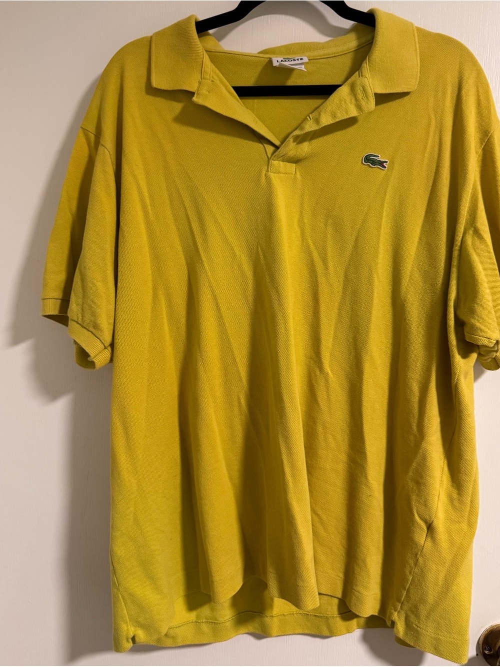Vintage Lacoste Mustard Cotton Polo Shirt Embroidered Croc Logo Size 2XL VNT xxl